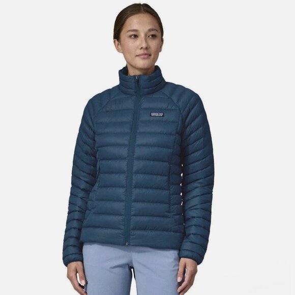 NEW $279 Patagonia Women Down Sweater 2XL Lagom Blue Full Zip Puffer Coat Jacket - Picture 2 of 12